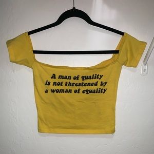 Yellow Feminist Crop Top